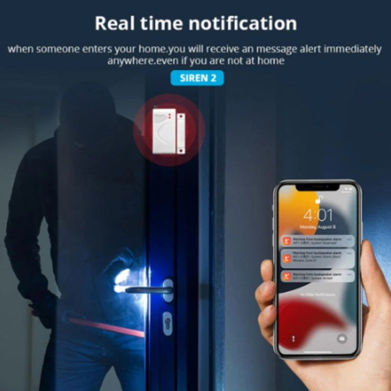 Sirène d'Alarma Intelligente WiFi Tuya 110 dB - Alarma Sans Fil Étanche IP65 Compatible con Alexa y Google Home