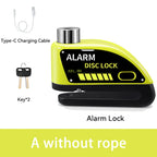 Rockbye Antivol à Disque avec Alarme 120 dB Rechargeable – Bloque-Disque Étanche pour Moto, Scooter et Vélo avec Câble de Sécurité