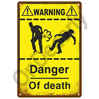 Panneau Vintage CCTV en Métal 20 x 30 cm – Plaque Murale “Vidéosurveillance 24h” pour Bar, Garage, Café et Maison