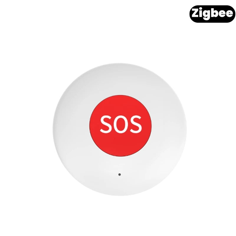Botón SOS Tuya Zigbee / WiFi – Botón de Llamada de Emergencia con Cordón, Notificación Smartphone para Personas Mayores, Niños y Pacientes