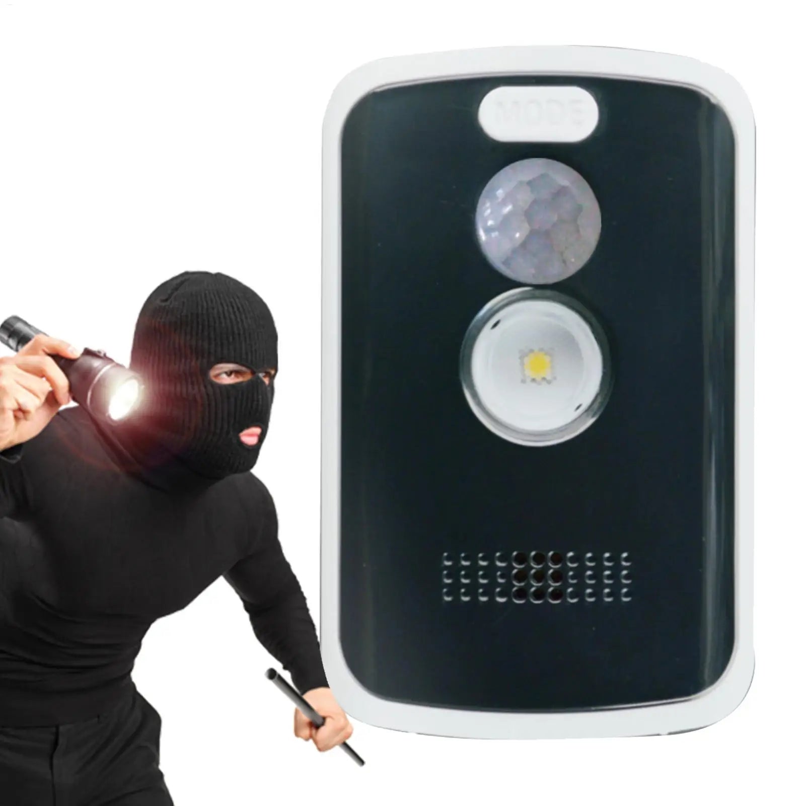 Alarma periférica portátil 125 dB con detector de movimiento PIR – Seguridad antiintrusión para camping, jardín y casa 