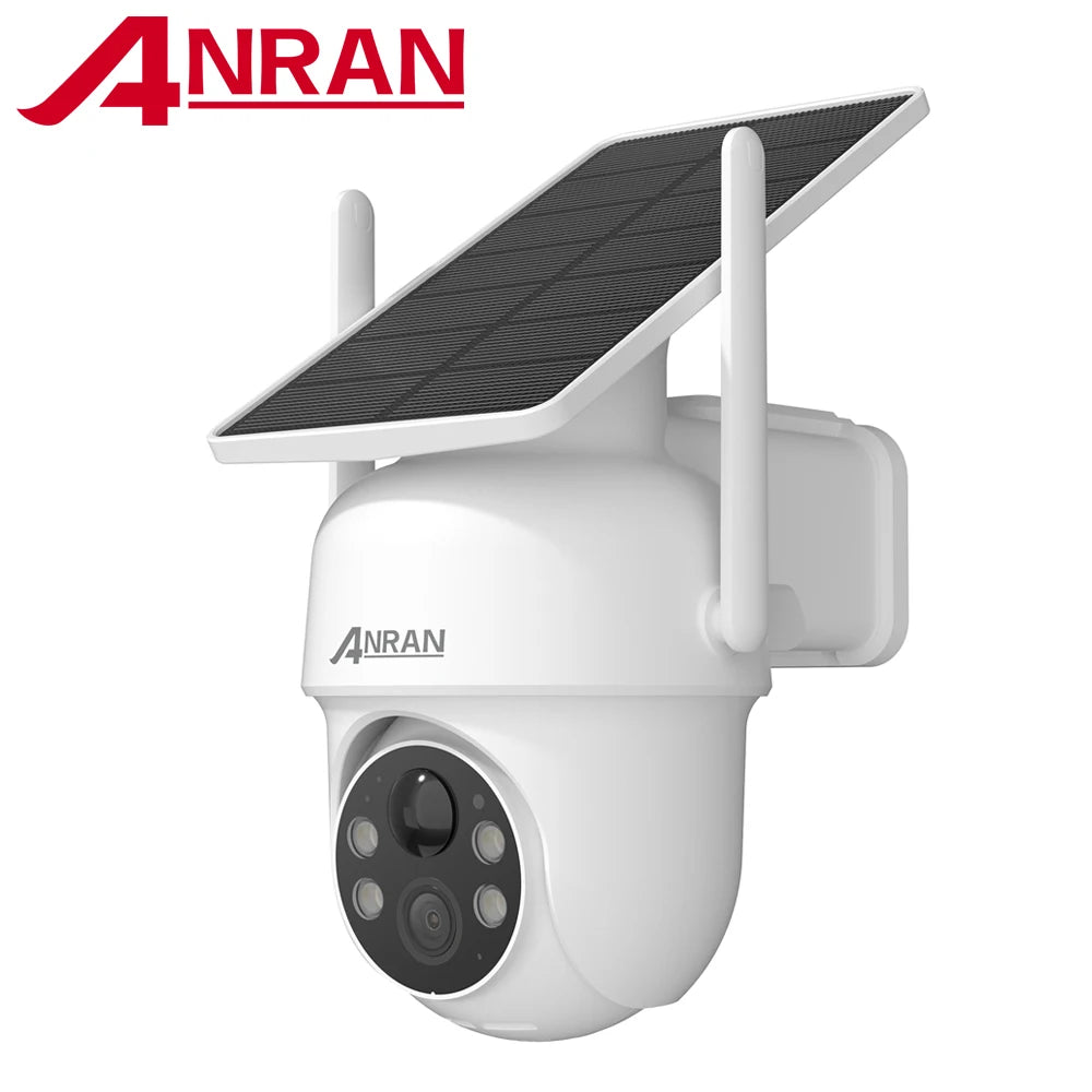 Caméra de Surveillance Solaire ANRAN 3MP / 5MP Extérieure WiFi 2,4 GHz – PTZ, Détection Humaine PIR, Vision Nocturne Couleur, Audio Bidirectionnel IP66