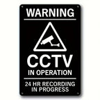 Panneau Métallique “Maison Sous Vidéosurveillance 24h/24” – Señalización de seguridad exterior duradera y decorativa 