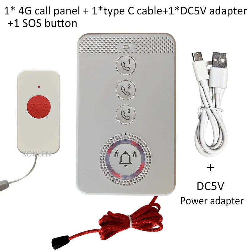 Teléfono SOS 4G con botón Unique KONLEN – Alarma de urgencia con llamada y SMS para personas mayores, niños y personas dependientes