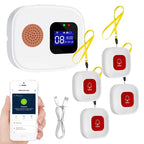 Sistema SOS WiFi Tuya para personas mayores – Botón de llamada de urgencia sin filtro con receptor y alerta de teléfono inteligente 