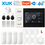 XUK PG-107 – Sistema de alarma Maison Connecté Tuya WiFi &amp; 4G con pantalla táctil 4,3", Sirène Puissante et Control Intelligent 