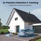 Caméra de Surveillance Extérieure DEKCO 3K UHD avec Projecteur – Vue 360°, Vision Nocturne Couleur, Détection PIR et Audio Bidirectionnel