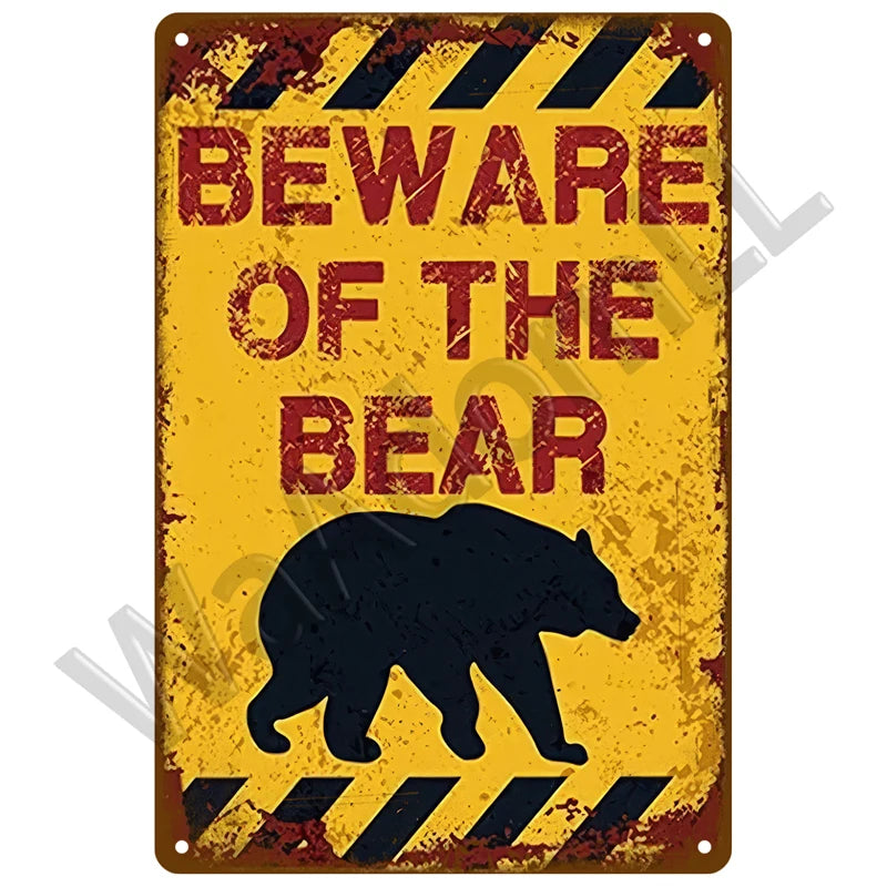 Plaque Métal Rétro “Attention Zone Sous Surveillance” – Panneau Décoratif Vintage 20x30 cm pour Maison, Garage, Bar et Atelier