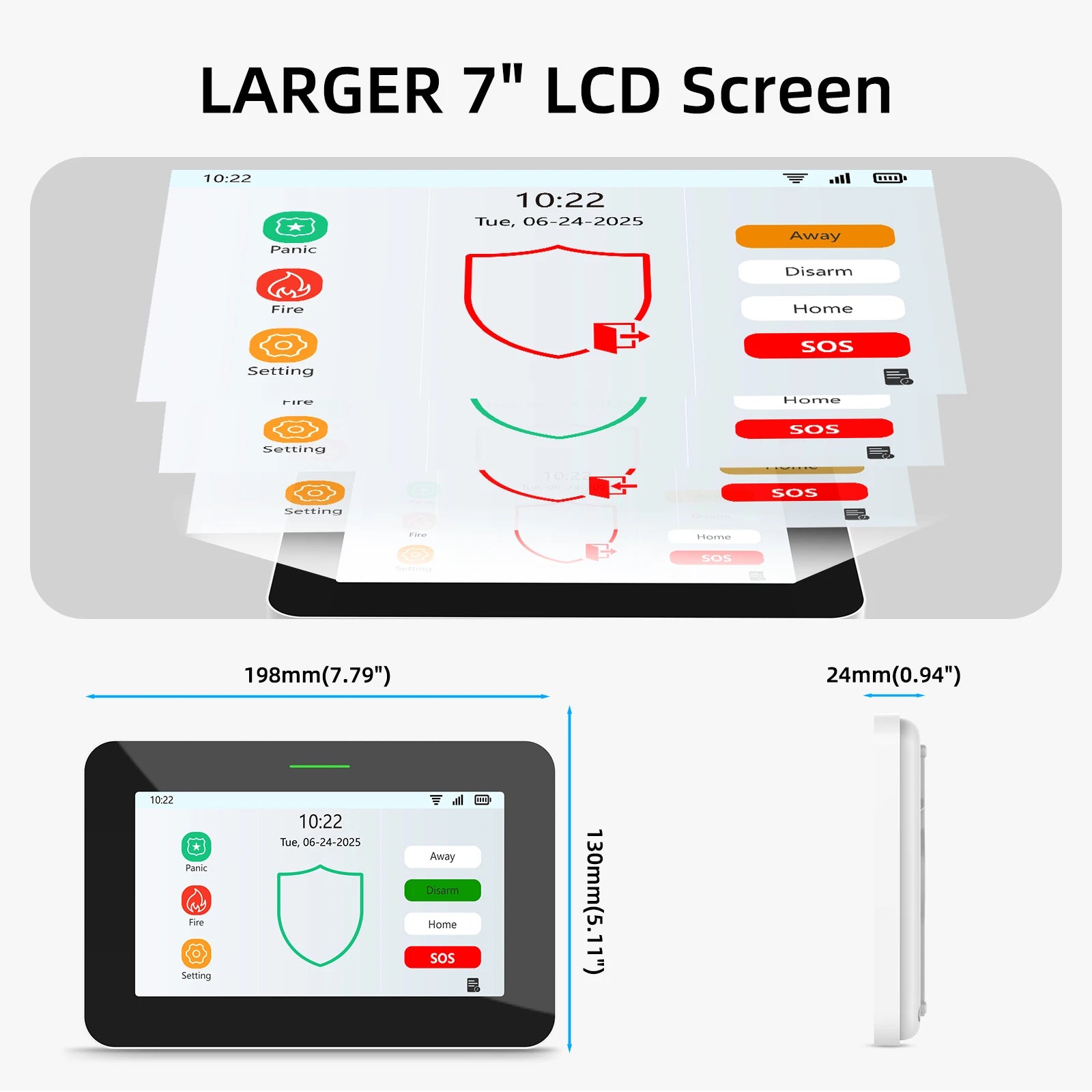 CPVAN CP10 Pro New – Système d’Alarme Maison WiFi + 4G Tuya avec Écran Tactile 7", Sirène 115 dB et Batterie 5000 mAh