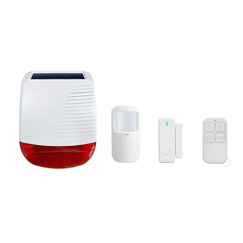 Solar-Außensirene Sans Fil ZUIDID SN40 433 MHz – Auslösealarm mit Blitzlicht für die Sicherheit des Hauses