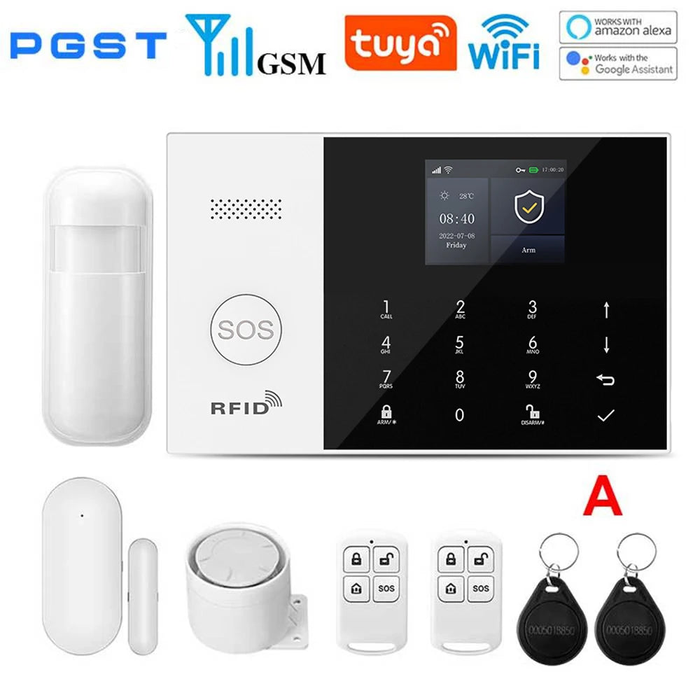 PGST 105-2G – Sistema de alarma Maison Connecté WiFi 2G 433 MHz Tuya Smart Life, pantalla y teclado, compatible con Alexa y Google
