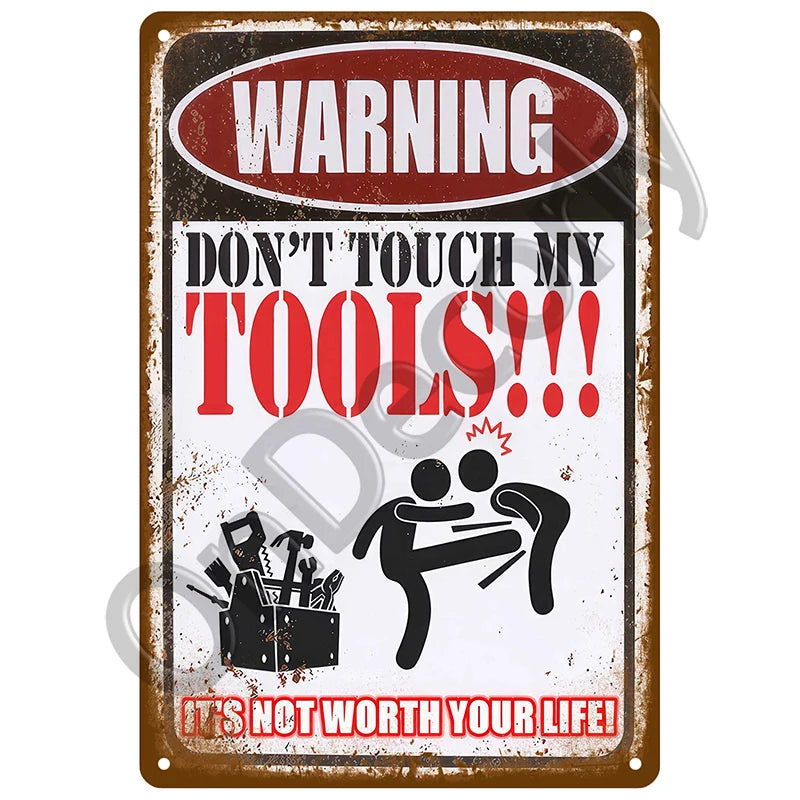 Panneau Vintage CCTV en Métal 20 x 30 cm – Plaque Murale “Vidéosurveillance 24h” pour Bar, Garage, Café et Maison