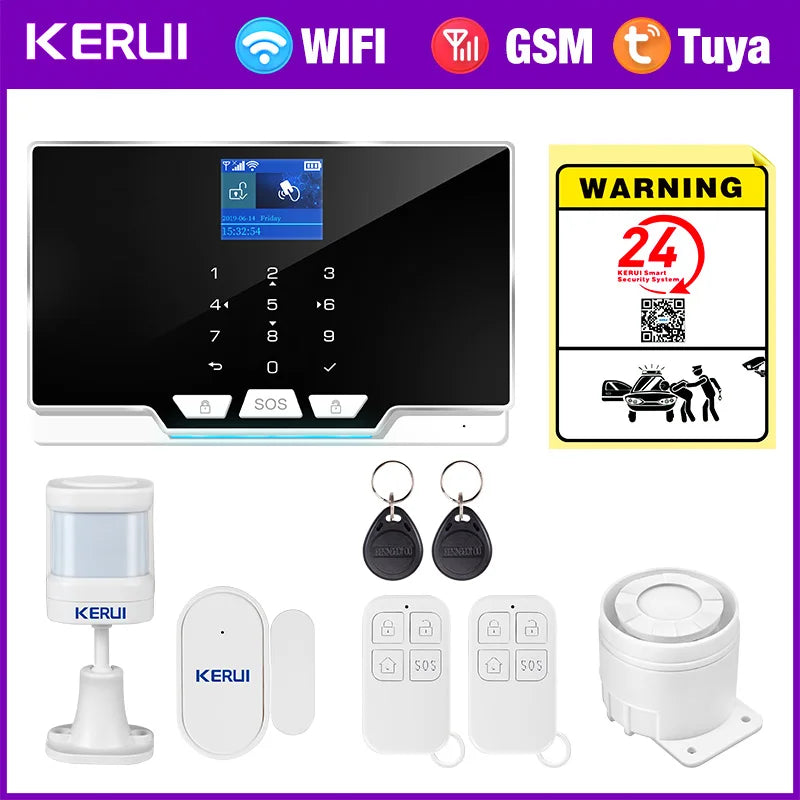 KERUI G20 - Sistema de alarma Casa Conectada Tuya Smart con color de pantalla, Sirène y detectores Sans Fil 433 MHz, Compatible Alexa 