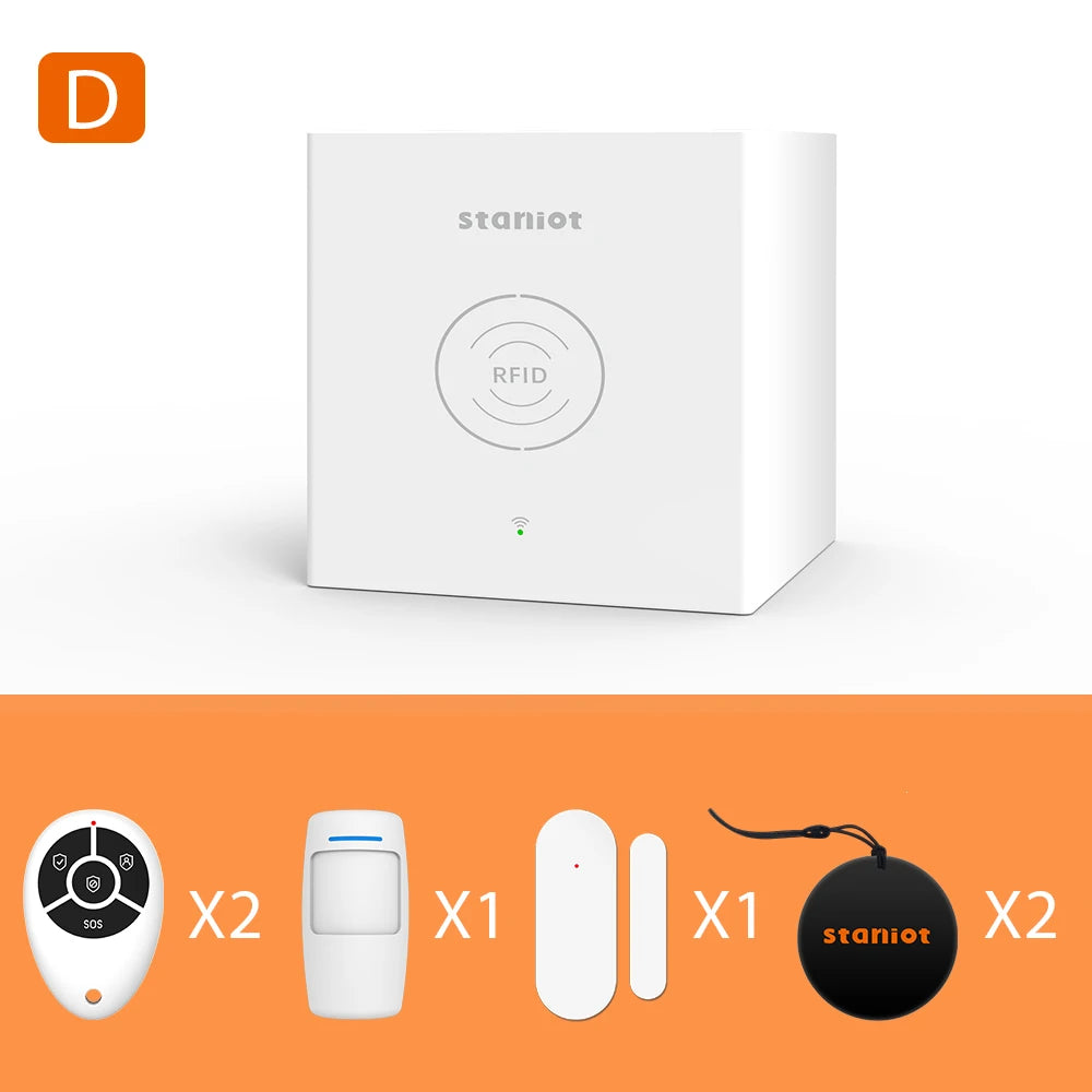 Staniot SecCube 3 – Sistema de alarma Maison Connecté WiFi Tuya 433 MHz con RFID, batería integrada, sirena y control por aplicación y Alexa 