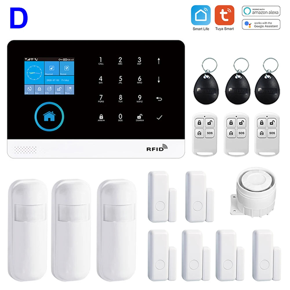 Sistema de alarma Maison TAIBOAN WiFi + GSM Tuya 433 MHz con pantalla y sirena – Central de alarma sin filtro inteligente 