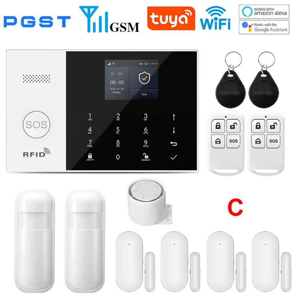 PGST 105-2G – Sistema de alarma Maison Connecté WiFi 2G 433 MHz Tuya Smart Life, pantalla y teclado, compatible con Alexa y Google