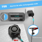 Extractme Alarme Vélo et Moto Sans Fil 110 dB Recargable USB – Detector de vibración Étanche IPX5 para Vélo, Scooter y Deux-Roues