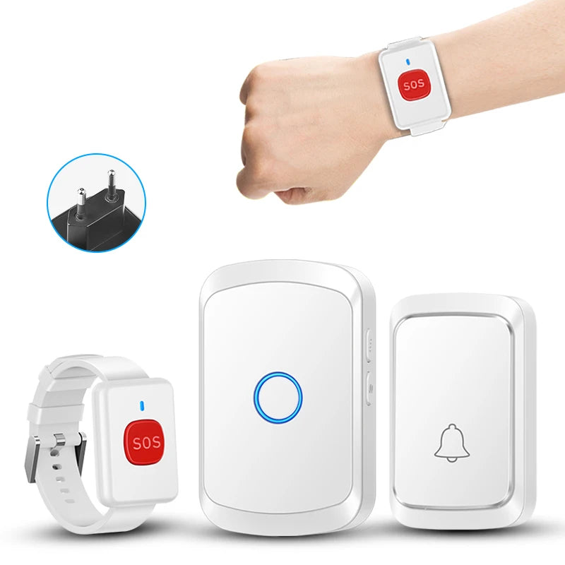 Buscapersonas sin filtro para personas con botón SOS y reloj de llamada – Sistema de alerta de urgencia para casas, niños y pacientes