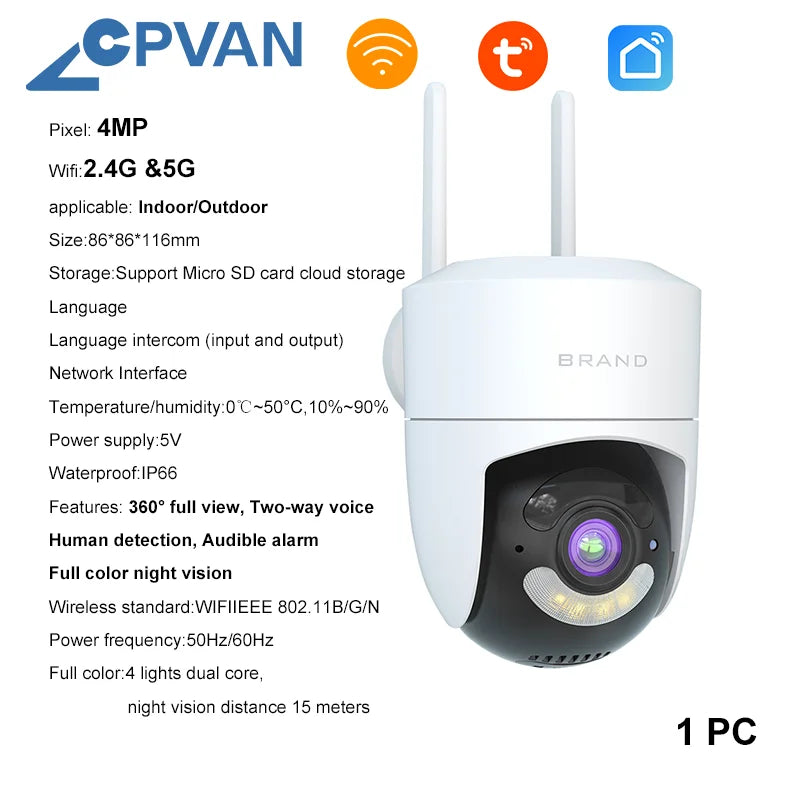 CPVAN CP10 Pro – Système d’Alarme Maison WiFi + 4G Tuya avec Écran Tactile 7" et Sirène 110 dB