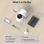 Caméra de Surveillance Extérieure Solaire WiFi PTZ avec Batterie Intégrée – HD, Vision Nocturne Infrarouge, Détection et Contrôle à Distance iCSee