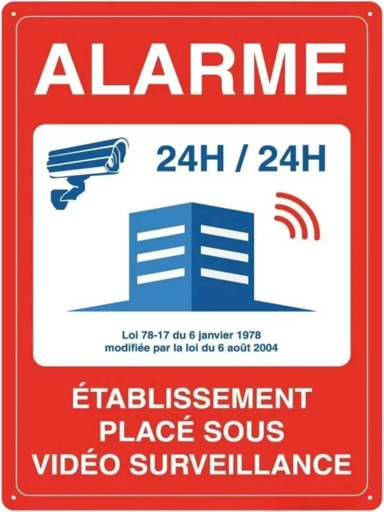 Panneau de Sécurité en Aluminium Renforcé – Vidéosurveillance, Propriété Privée, Accès Interdit pour Entrepôt et Locaux Professionnels