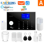 WLAN + GSM-Alarmsystem für Zuhause Earykong ER-G50 – Sans Fil-Sicherheitsset mit Bewegungs- und Türöffner, kompatibel mit Tuya, Alexa und Google Assistant