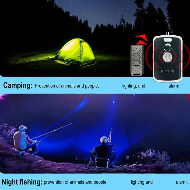 Alarma de detección PIR sin filtro para exteriores – Detector de infrarrojos antiintrusión y antianimados con comando telefónico para camping y jardín 