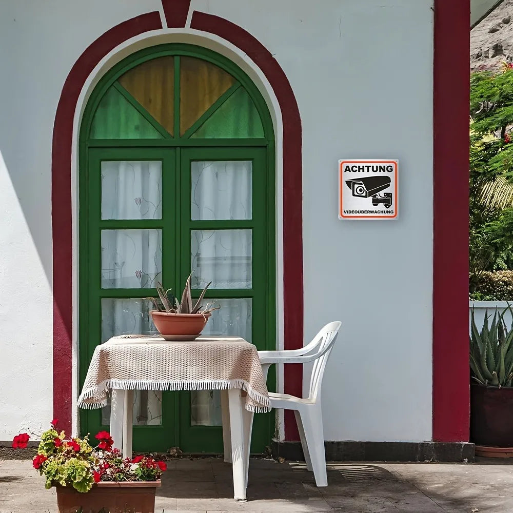 Panneau Caméra de Sécurité Classique en Aluminium 20x20 cm – Signalisation Vidéosurveillance Sans Électricité