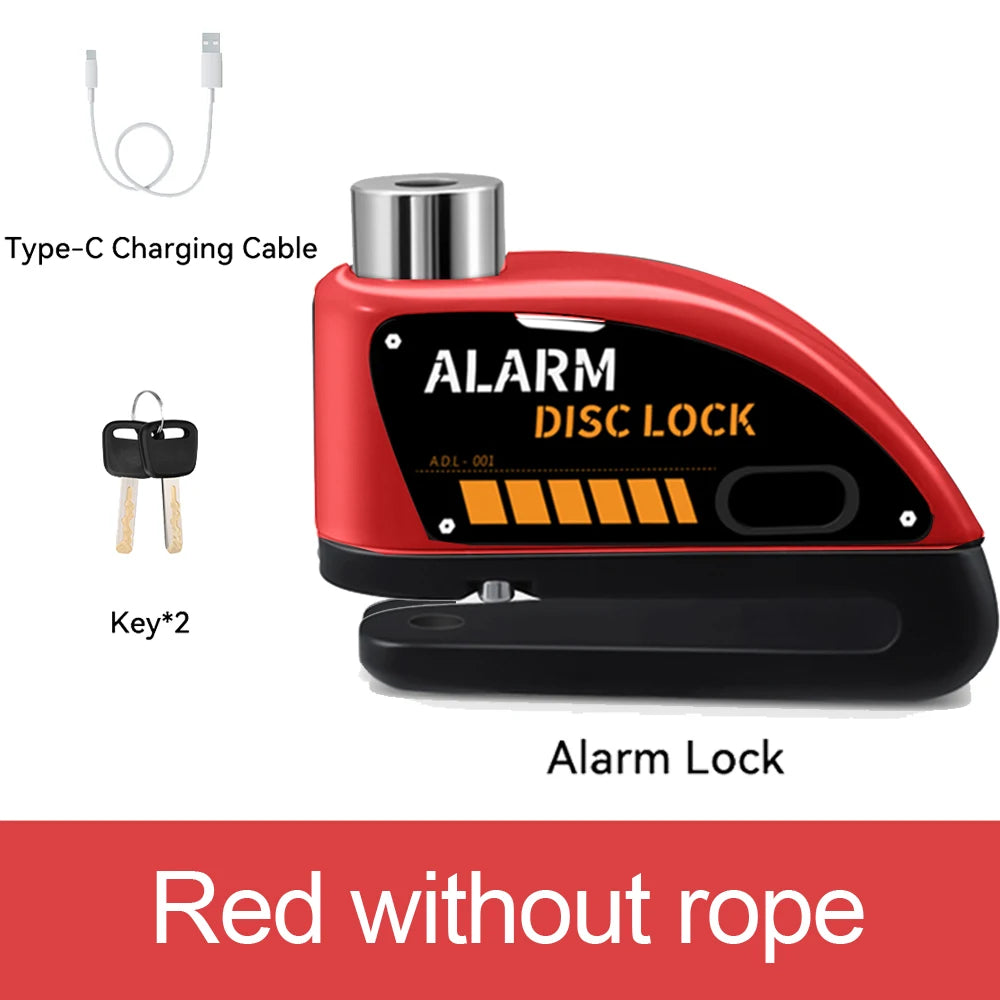 Antivol Alarme Rechargeable Bloomoto pour Moto et Vélo – Bloque-Disque 110 dB avec Câble de Sécurité et Recharge USB-C