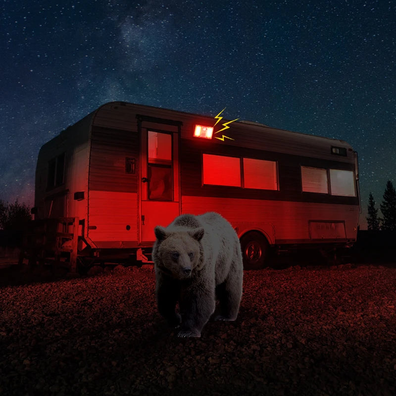 EGFirtor Lampe Solaire d’Alarme Extérieure avec Télécommande – Détecteur de Mouvement et Sirène Puissante 129 dB pour Jardin et Maison