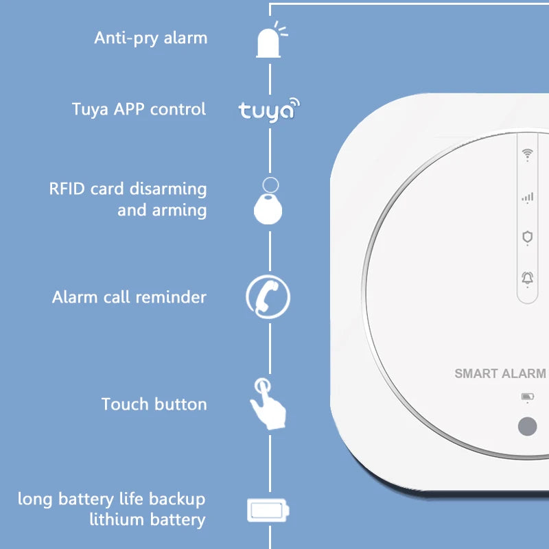 ZUIDID G13 – Sistema de alarma Maison Connecté Tuya WiFi &amp; GSM, Seguridad Sans Fil 433 MHz con Capteurs, Sirène y Control Vocal