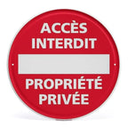 Panneau Rond en Aluminium “Propriété Privée – Accès Interdit – Vidéosurveillance” 20 cm – Señalización de seguridad exterior e interior 