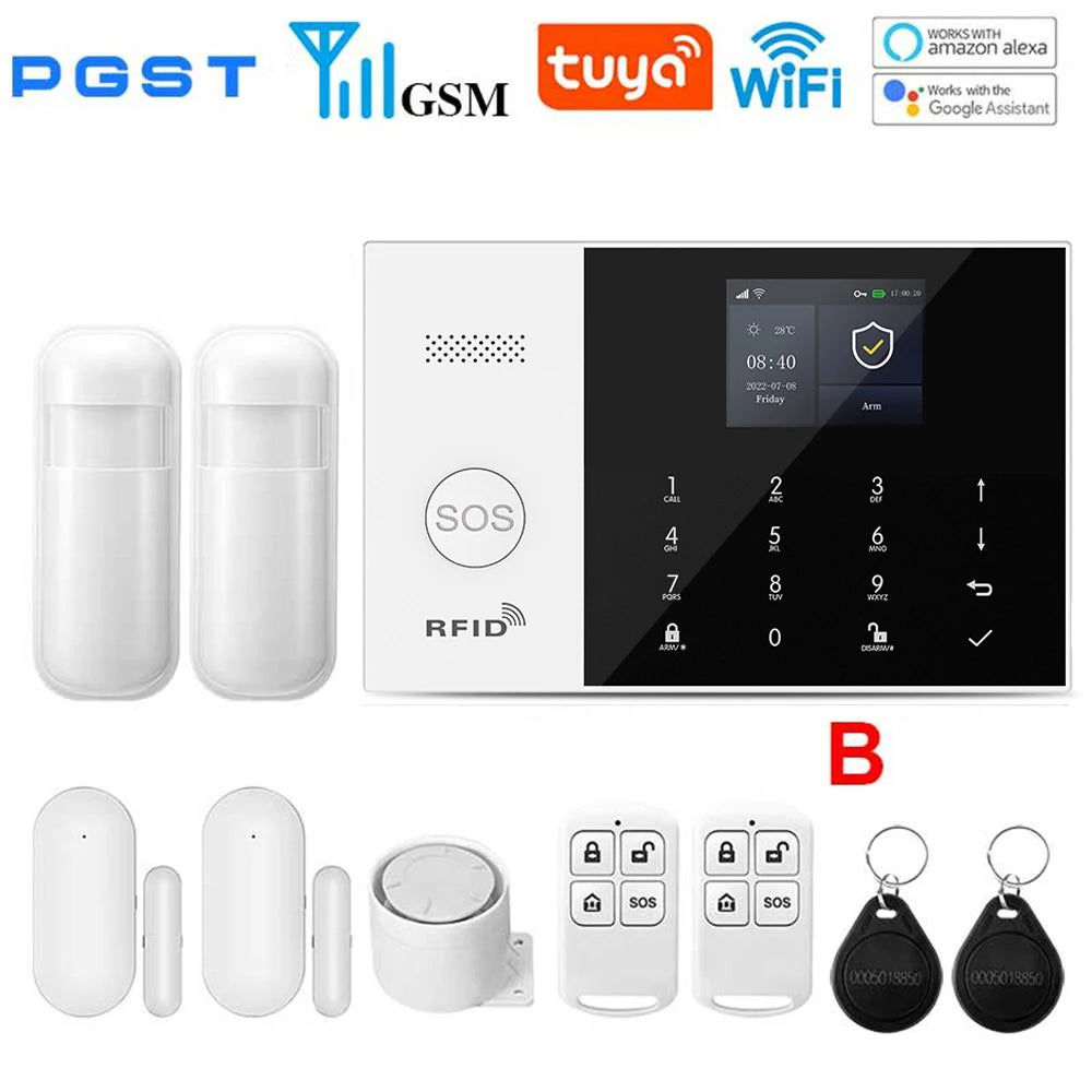 PGST 105-2G – Sistema de alarma Maison Connecté WiFi 2G 433 MHz Tuya Smart Life, pantalla y teclado, compatible con Alexa y Google