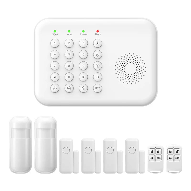 Sistema de alarma Maison PGST WiFi + GSM 2G Tuya – Kit de seguridad conectado con detectores de movimiento y captadores de puerta/ventana