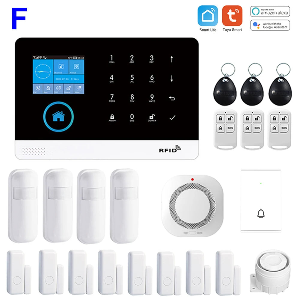Sistema de alarma Maison TAIBOAN WiFi + GSM Tuya 433 MHz con pantalla y sirena – Central de alarma sin filtro inteligente 