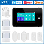 KERUI G60B – Hausalarmsystem mit Tuya-WiFi- und GSM-Verbindung mit taktilem 4,3-Zoll-Touchscreen, Temperatur- und Luftfeuchtigkeitsanzeige