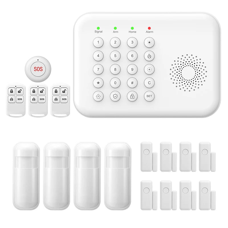 Sistema de alarma Maison PGST WiFi + GSM 2G Tuya – Kit de seguridad conectado con detectores de movimiento y captadores de puerta/ventana