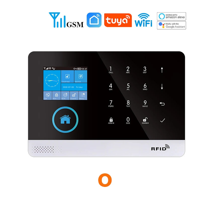 MULO PG-103 - Sistema de alarma Maison Sans Fil WiFi &amp; GSM 433 MHz, color electrónico, compatible con Tuya, Alexa y Google Assistant 