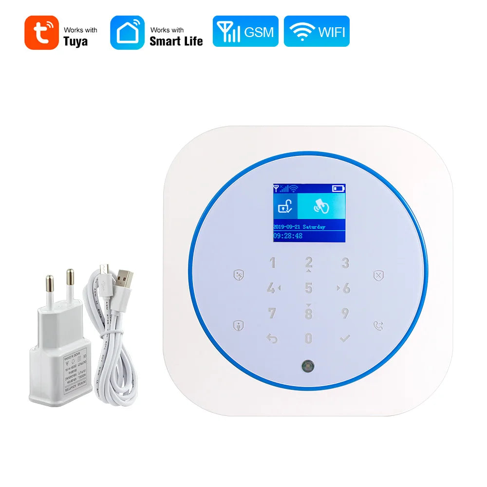 KERUI G12 – Sistema de alarma GSM Sans Fil con aplicación Tuya, Sirène y detectores de movimiento y apertura