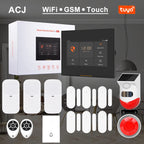 ACJ H501 - Sistema de alarma Maison Connecté WiFi + GSM 2G, Kit Seguridad Sans Fil 433 MHz con Captores y Control Tuya / Alexa 