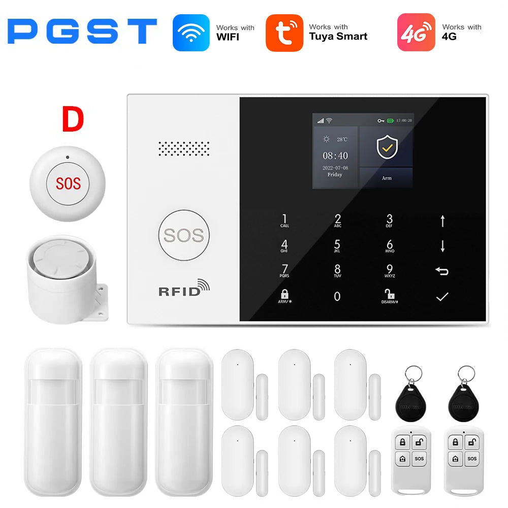 PGST 105-4G – Sistema de alarma Maison Connecté Tuya WiFi y 4G, seguridad sin filtro con aplicación Smart Life y compatibilidad con Alexa