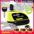 Rockbye Antivol à Disque avec Alarme 120 dB Rechargeable – Bloque-Disque Étanche pour Moto, Scooter et Vélo avec Câble de Sécurité