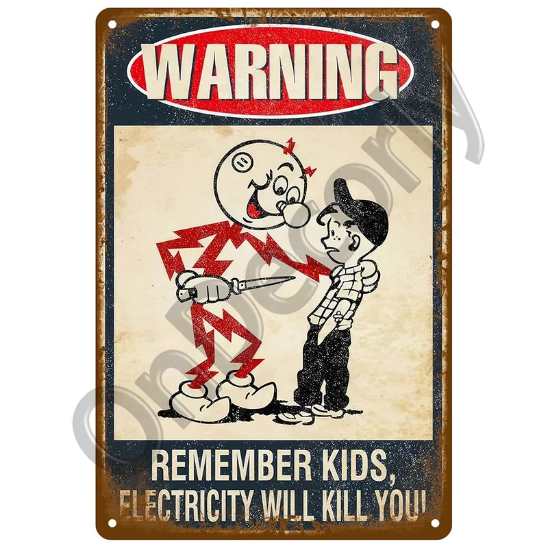 Panneau Vintage CCTV en Métal 20 x 30 cm – Plaque Murale “Vidéosurveillance 24h” pour Bar, Garage, Café et Maison