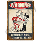 Panneau Vintage CCTV en Métal 20 x 30 cm – Plaque Murale “Vidéosurveillance 24h” pour Bar, Garage, Café et Maison