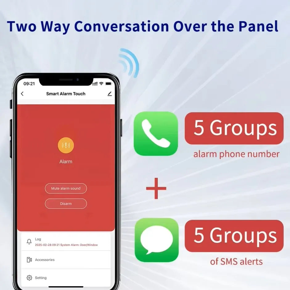 G74 – Sistema de alarma Maison Connecté Tuya con Ecran, Clavier et Capteurs Porte/Fenêtre, Compatible con Alexa y Google Assistant