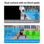 Caméra de Surveillance Solaire 4K 8MP avec Carte SIM 4G – Double Écran, Batterie 10800 mAh, Vision Nocturne Couleur, Audio Bidirectionnel, IP66