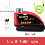 Rockbye Antivol à Disque avec Alarme 120 dB Rechargeable – Bloque-Disque Étanche pour Moto, Scooter et Vélo avec Câble de Sécurité