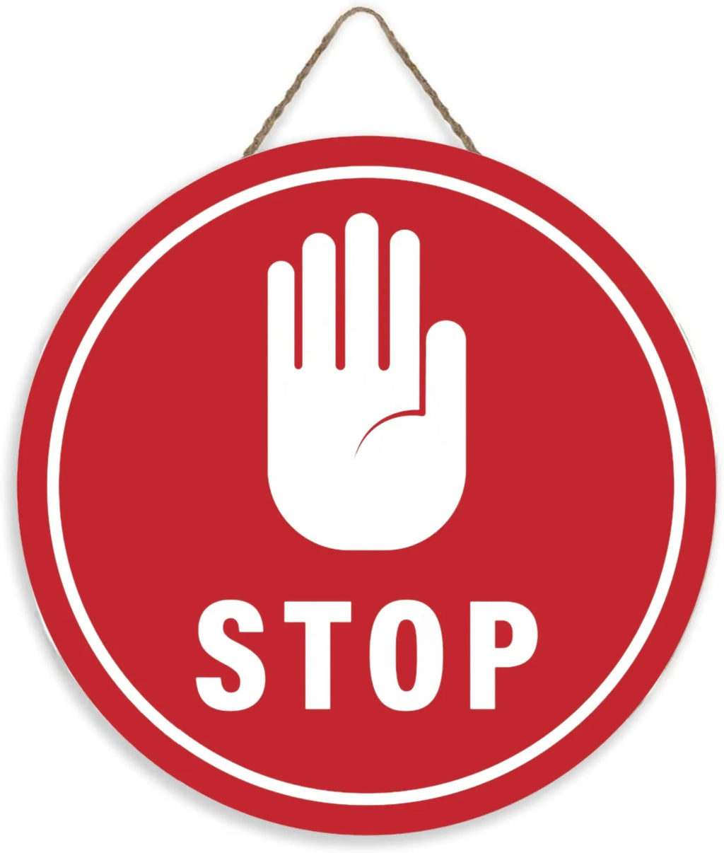 Panneau Rond en Bois “Propriété Privée – Accès Interdit – Vidéosurveillance” – Decoración Murale Seguridad para Cour, Jardin et Allée 