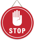 Panneau Rond en Bois “Propriété Privée – Accès Interdit – Vidéosurveillance” – Decoración Murale Seguridad para Cour, Jardin et Allée 