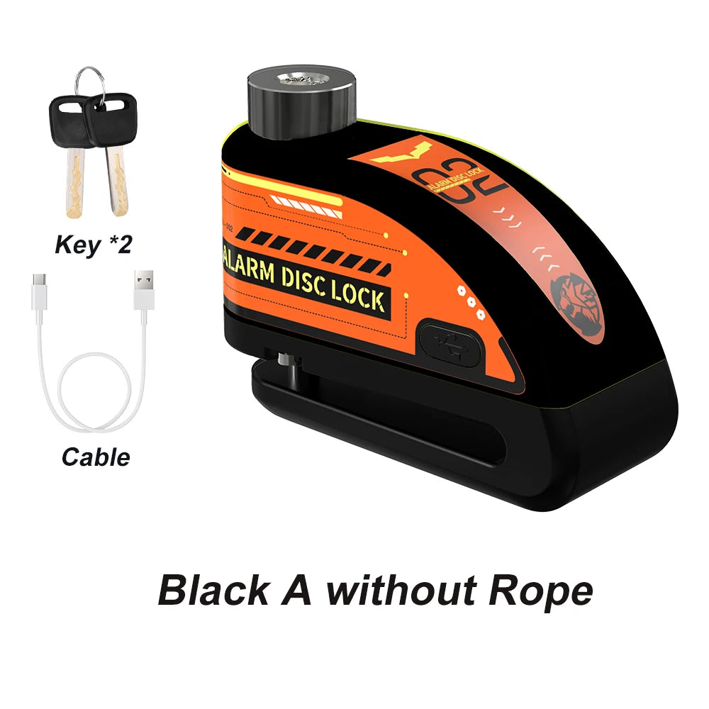 Antivol Alarme Rechargeable Bloomoto pour Moto et Vélo – Bloque-Disque 110 dB avec Câble de Sécurité et Recharge USB-C